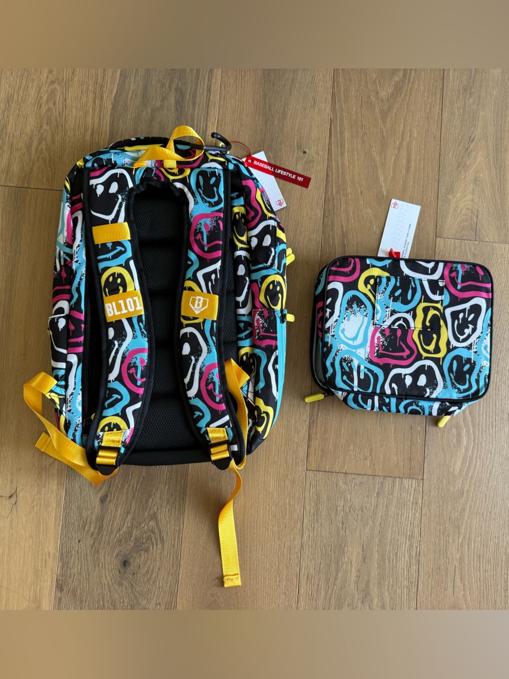 Baseball Lifestyle 101 Smiley Slugger SZN2 Backpack and Lunchbox - NEW - Picture 2 of 3